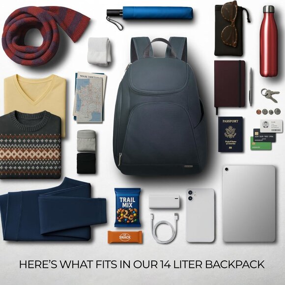 Travelon Midnight Anti-Theft Classic Backpack/NWT - Picture 13 of 16